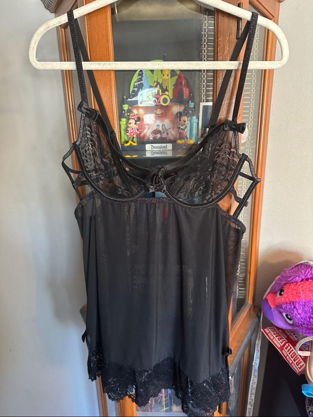 Sheer Black Lace Babydoll Chemise - Women's Intimate Sleepwear
